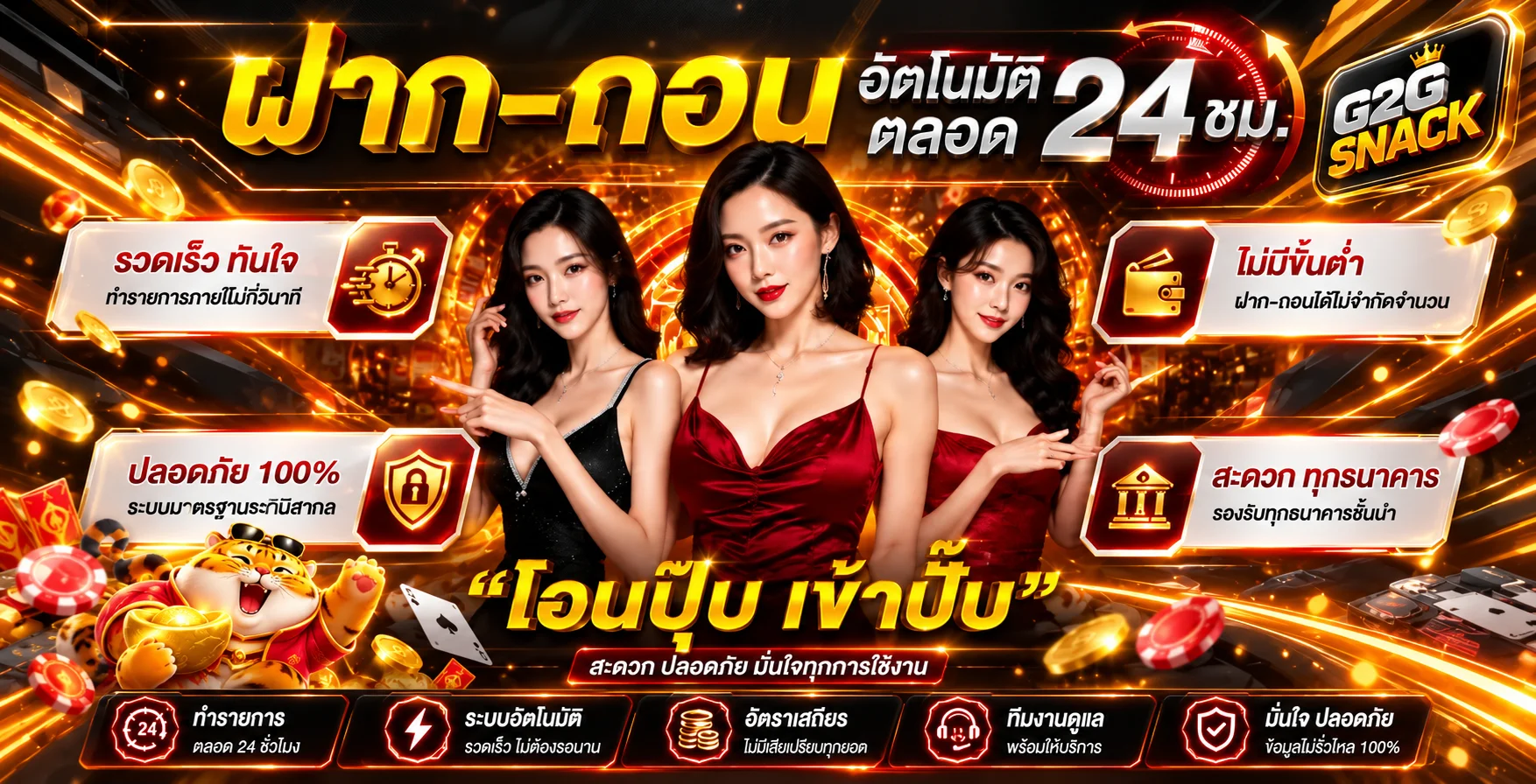 ระบบฝากถอน G2GSNACK บนมือถือ